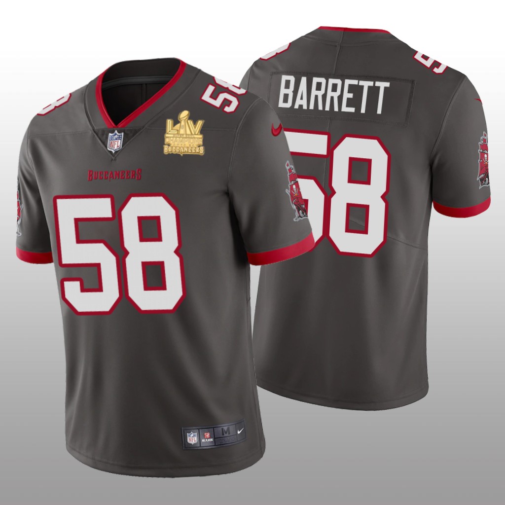 Tampa Bay Buccaneers Shaquil Barrett Pewter Vapor Limited Jersey Super Bowl LV Champions - Men's