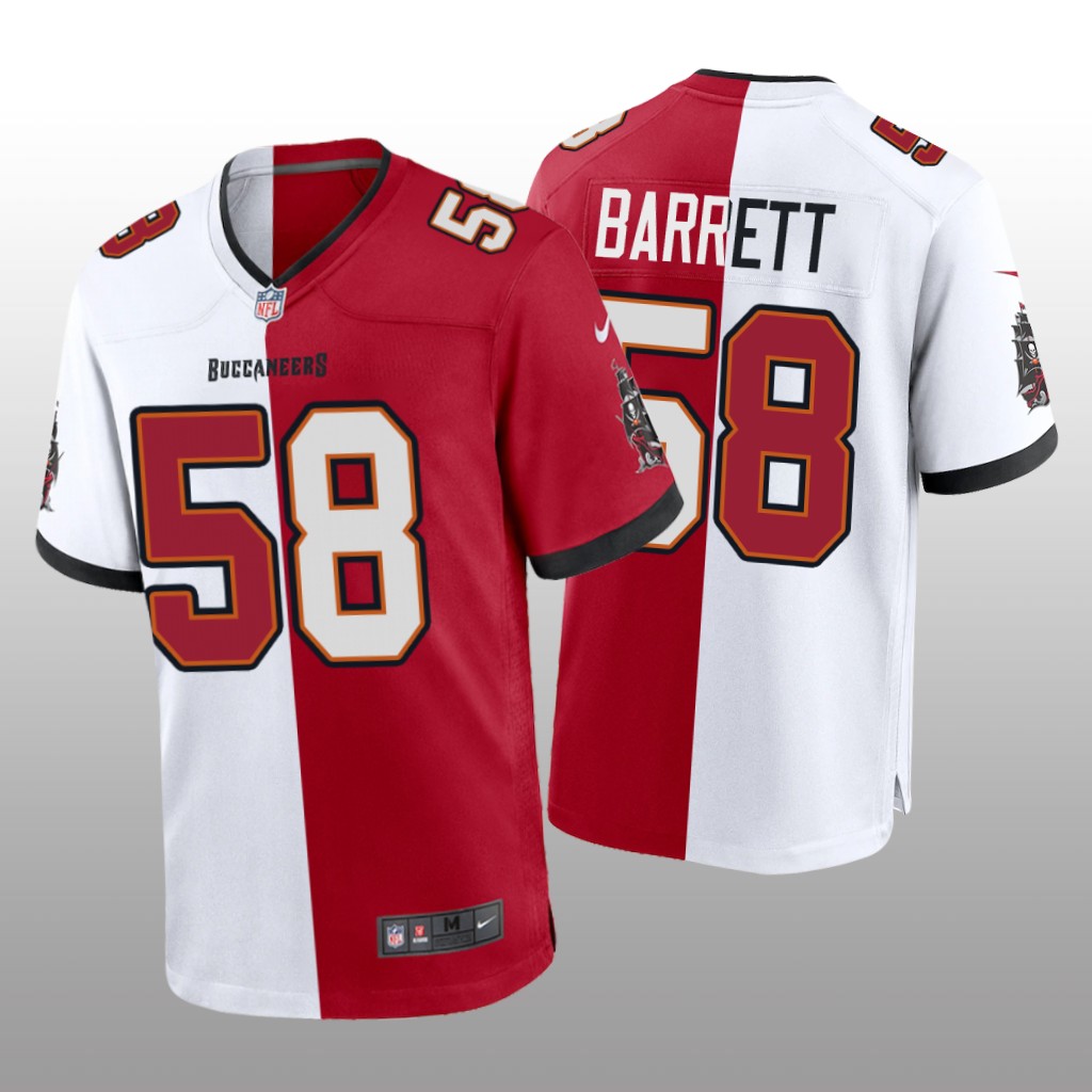 Tampa Bay Buccaneers Shaquil Barrett Red White Two Tone Jersey Split - Men's
