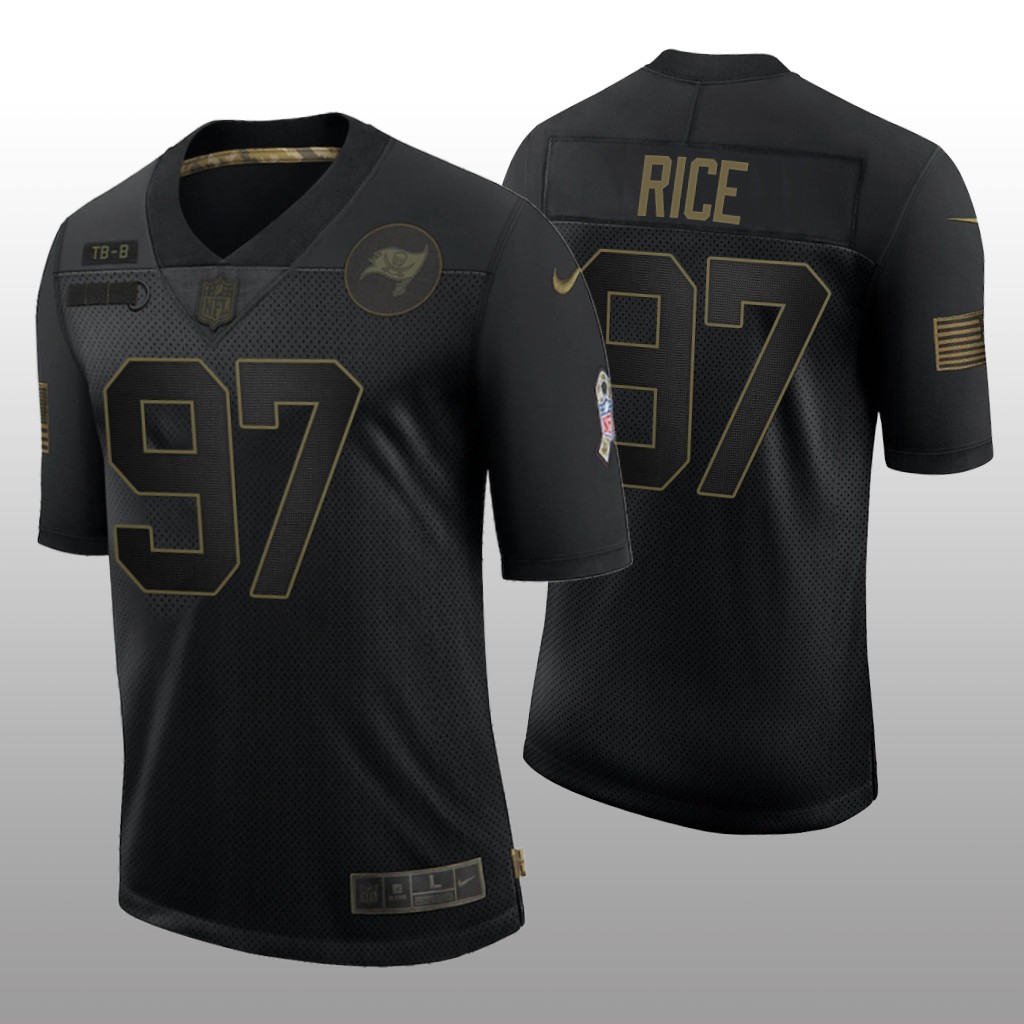 Tampa Bay Buccaneers Simeon Rice Black Retired Jersey 2020 Salute to Service - Men's