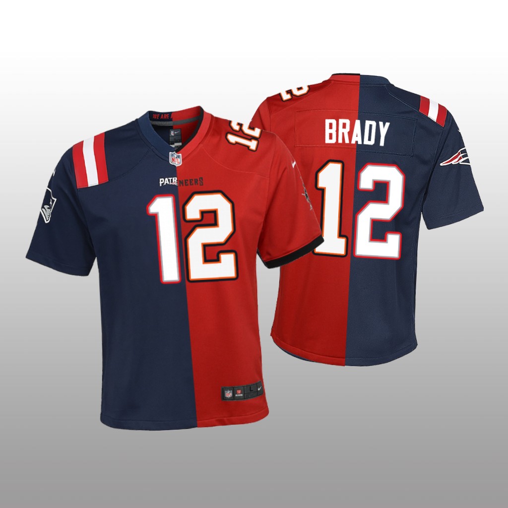 Tampa Bay Buccaneers Tom Brady Navy Red Jersey Split - Youth