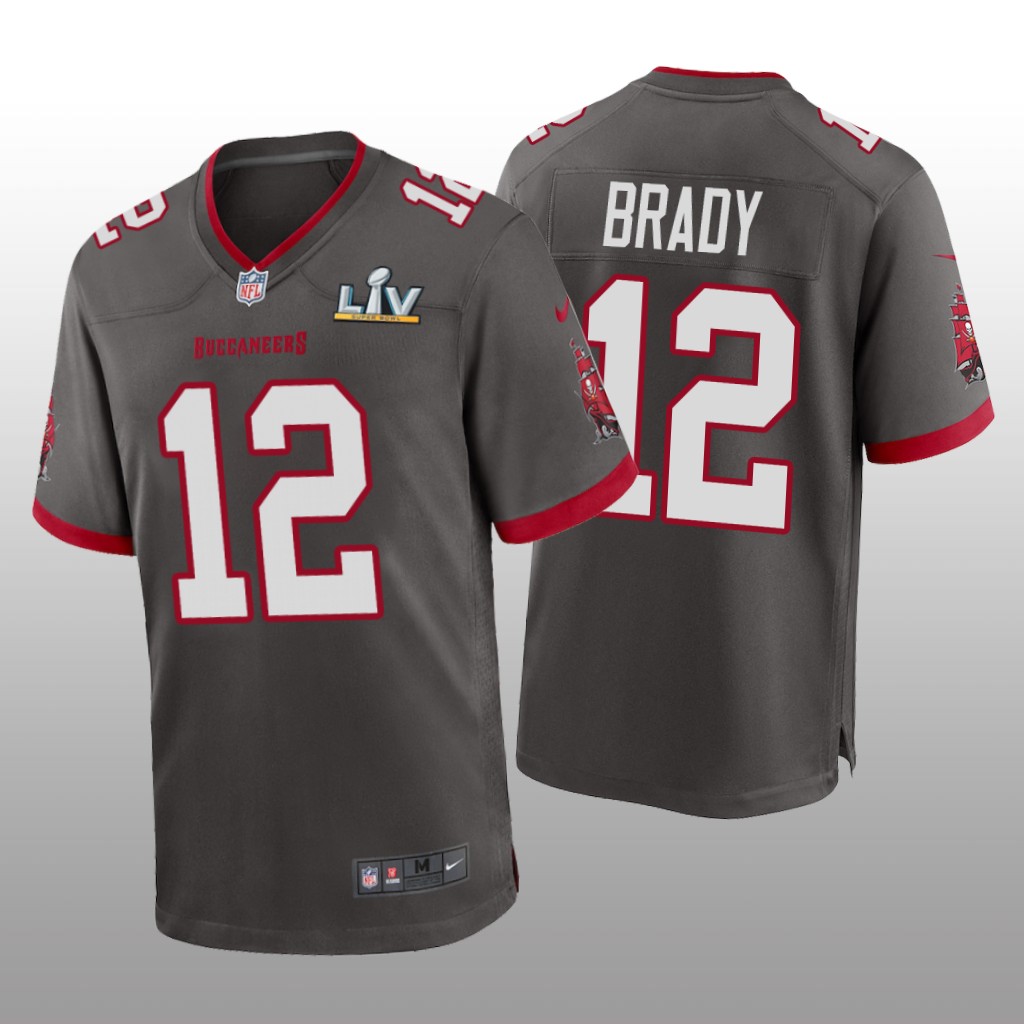 Tampa Bay Buccaneers Tom Brady Pewter Game Jersey Super Bowl LV - Men's