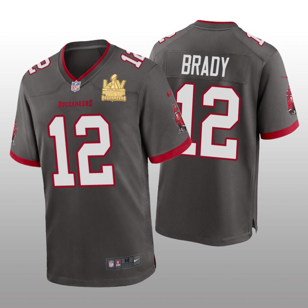 Tampa Bay Buccaneers Tom Brady Pewter Game Jersey Super Bowl LV Champions - Men's
