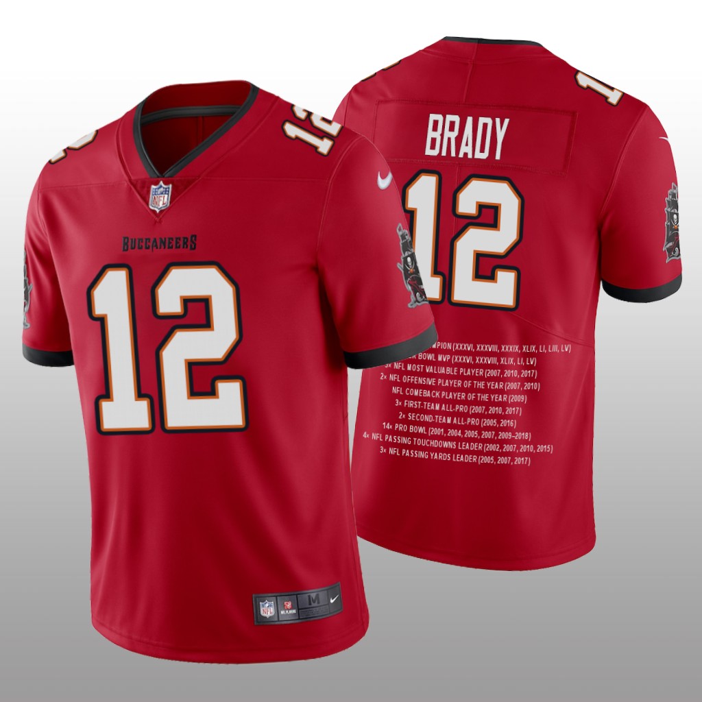 Tampa Bay Buccaneers Tom Brady Red Limited Edition Career Highlight - Men's