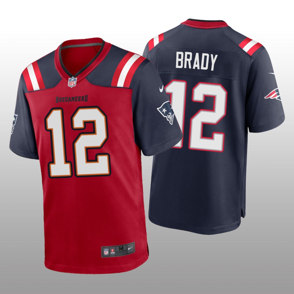 Tampa Bay Buccaneers Tom Brady Red Navy GOAT Split Game - Men's