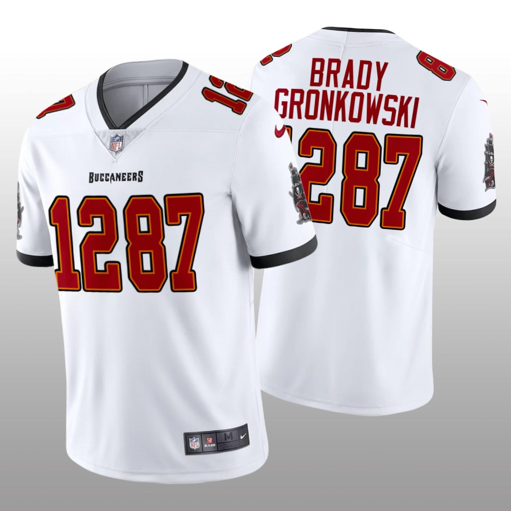 Tampa Bay Buccaneers Tom Brady Rob Gronkowski White CP Player - Men's