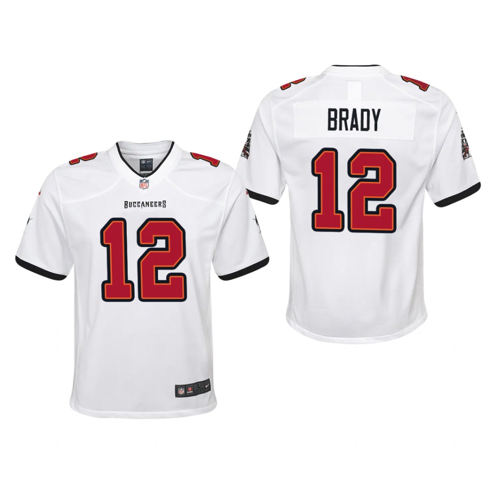 Tampa Bay Buccaneers Tom Brady White Jersey Game - Youth