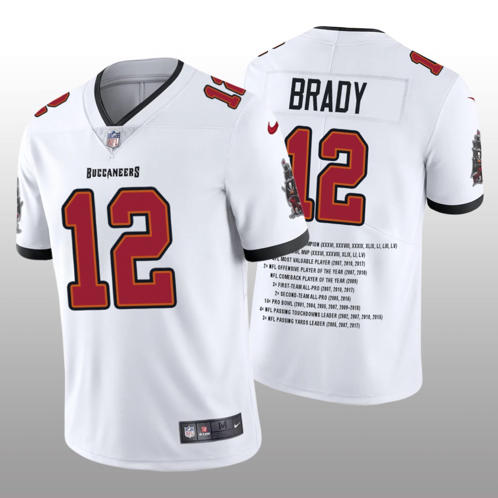 Tampa Bay Buccaneers Tom Brady White Limited Edition Career Highlight - Men's
