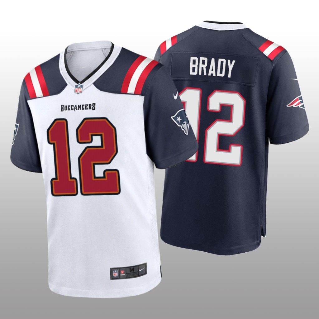 Tampa Bay Buccaneers Tom Brady White Navy GOAT Split Game - Men's