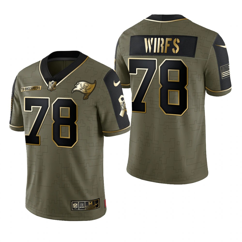 Tampa Bay Buccaneers Tristan Wirfs Olive Gold Limited Jersey 2021 Salute To Service - Men's