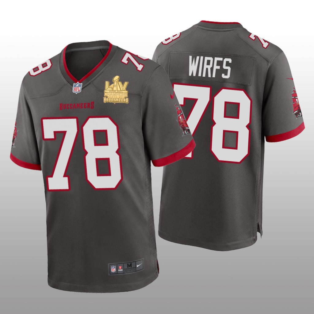 Tampa Bay Buccaneers Tristan Wirfs Pewter Game Jersey Super Bowl LV Champions - Men's