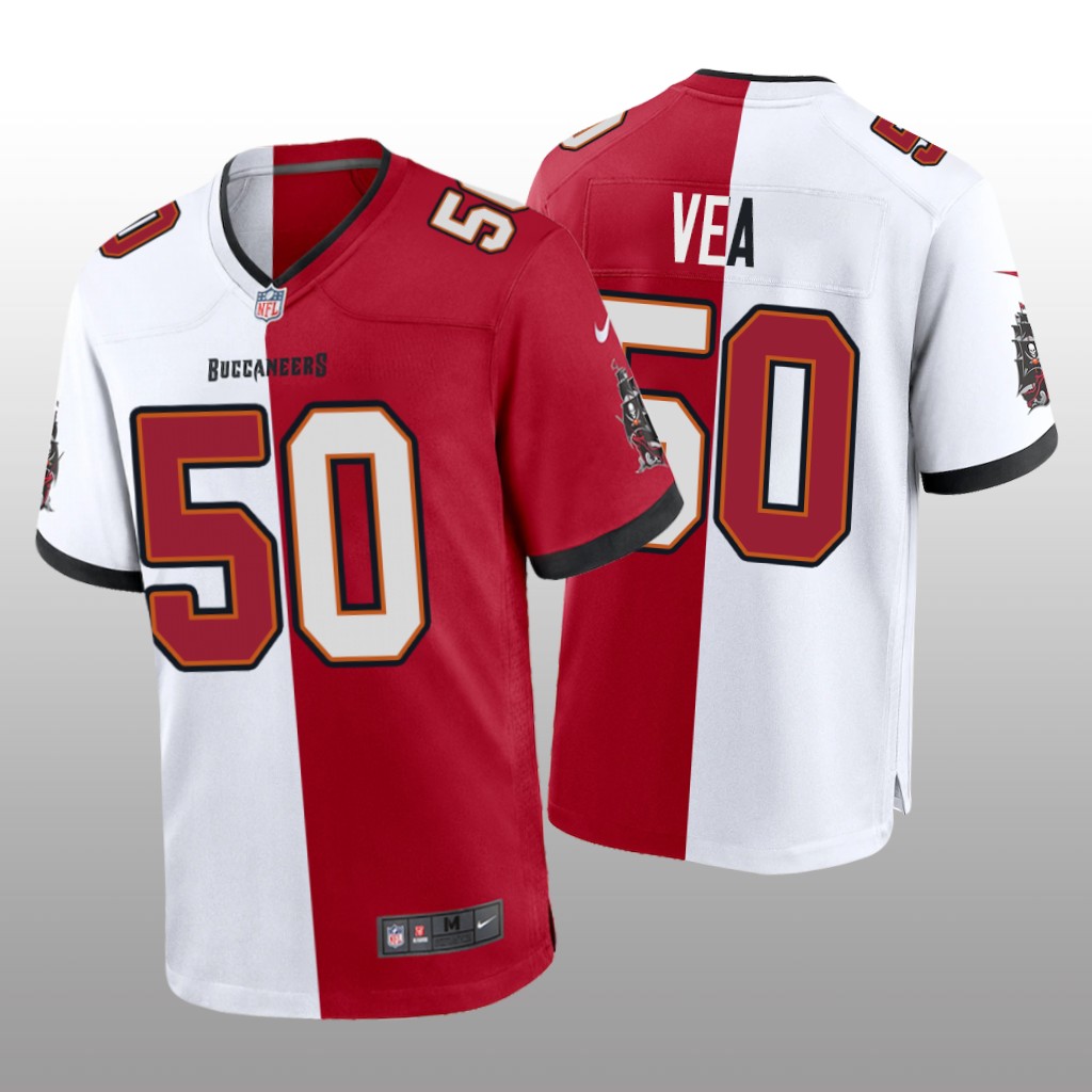 Tampa Bay Buccaneers Vita Vea Red White Two Tone Jersey Split - Men's