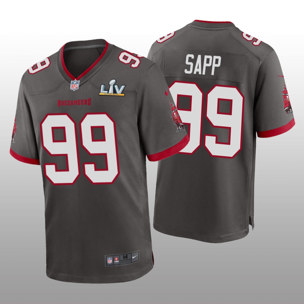 Tampa Bay Buccaneers Warren Sapp Pewter Game Jersey Super Bowl LV - Men's