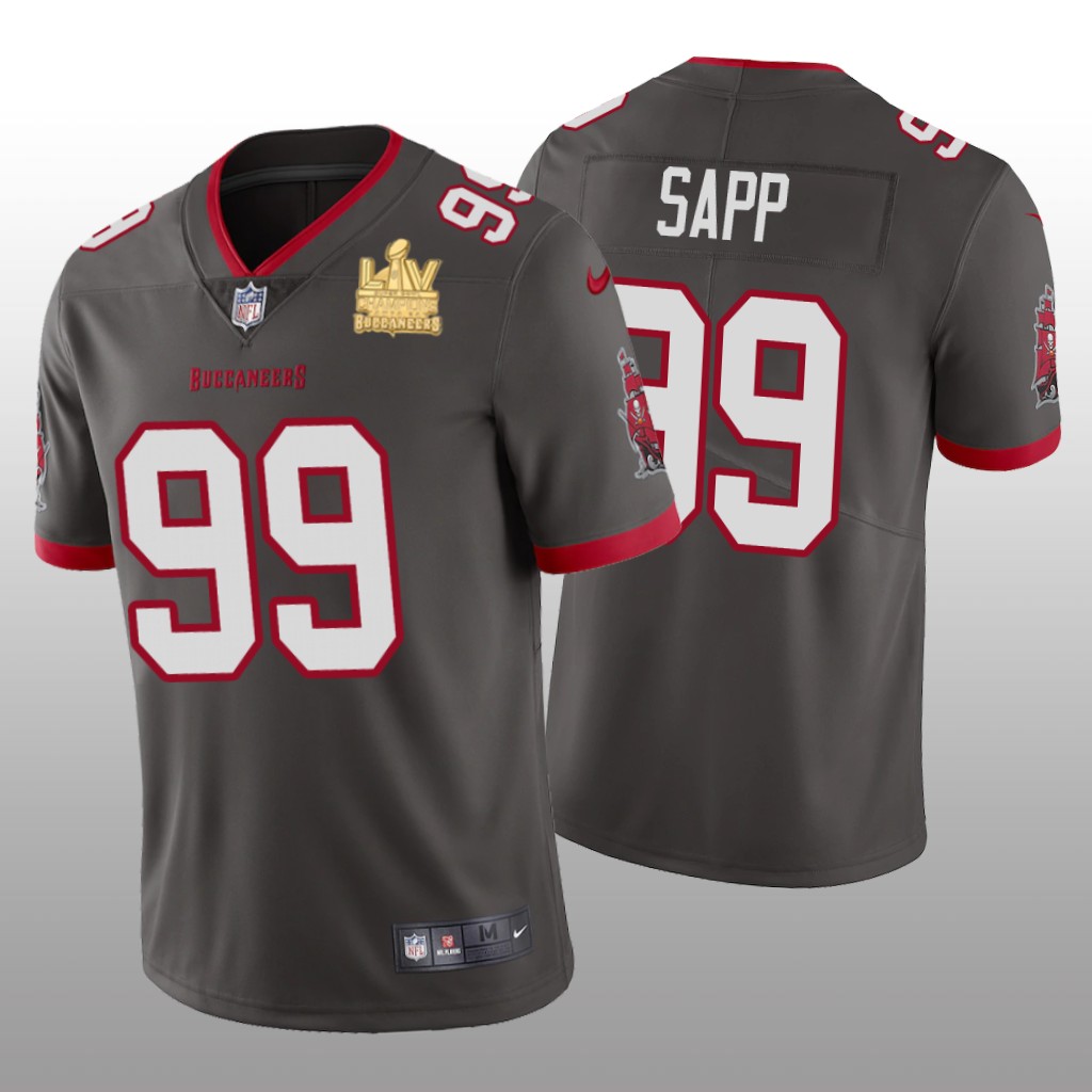 Tampa Bay Buccaneers Warren Sapp Pewter Vapor Limited Jersey Super Bowl LV Champions - Men's