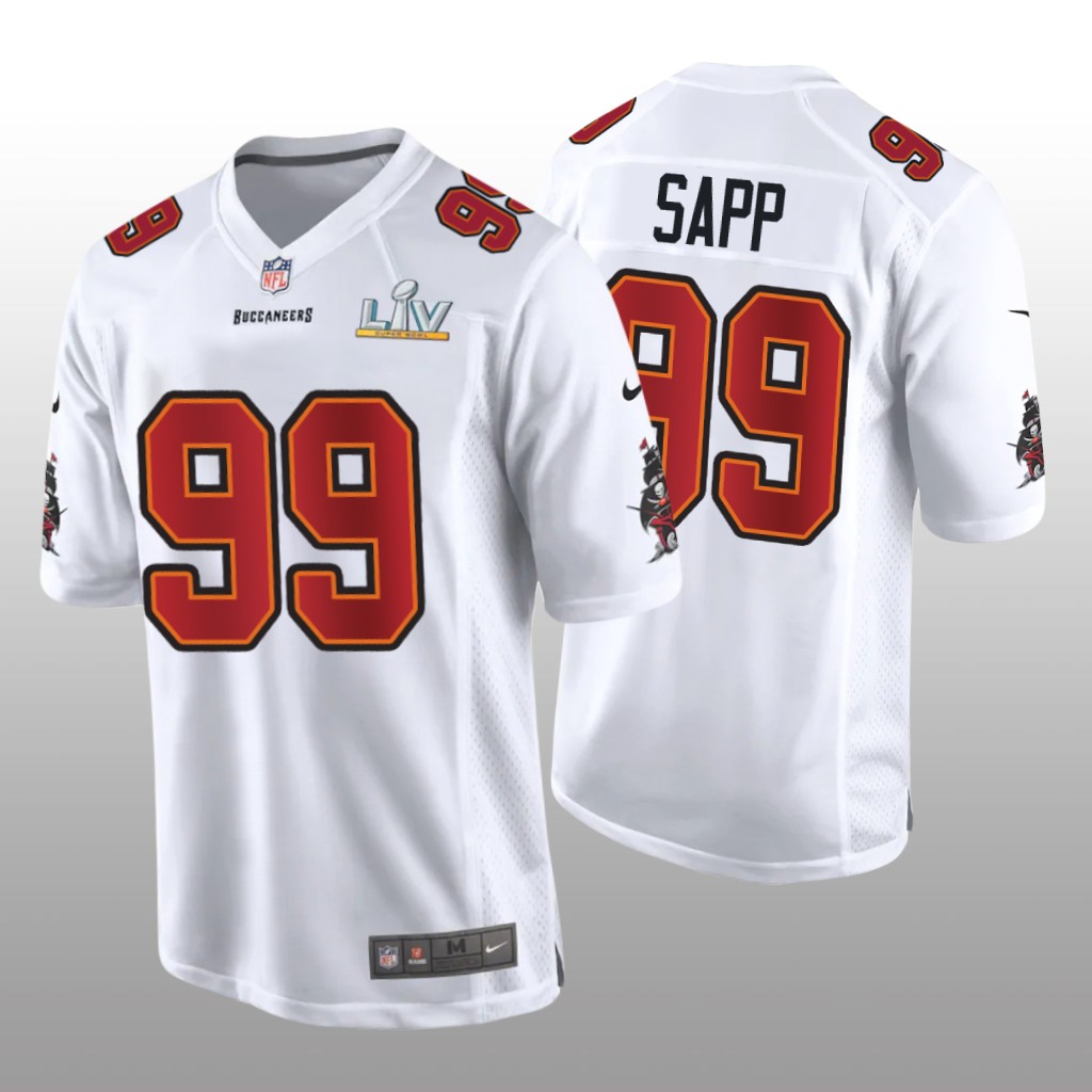 Tampa Bay Buccaneers Warren Sapp White Game Fashion Jersey Super Bowl LV - Men's