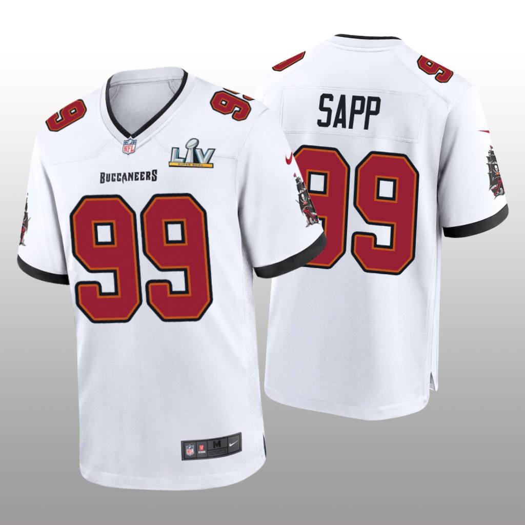Tampa Bay Buccaneers Warren Sapp White Game Jersey Super Bowl LV - Men's