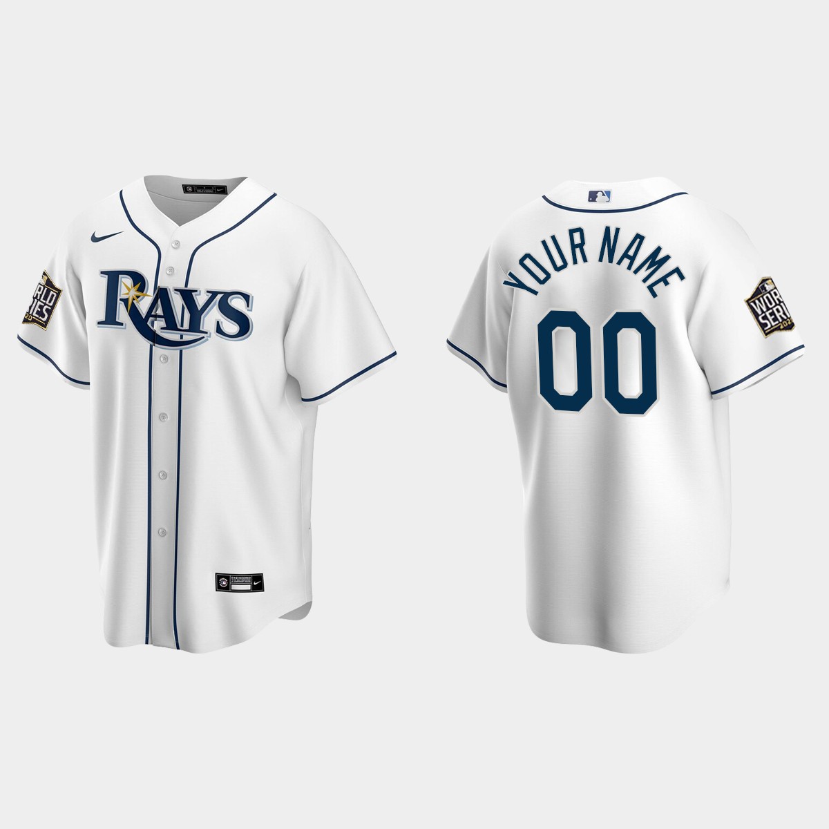 Tampa Bay Rays #00 Custom 2020 World Series Home Jersey - White