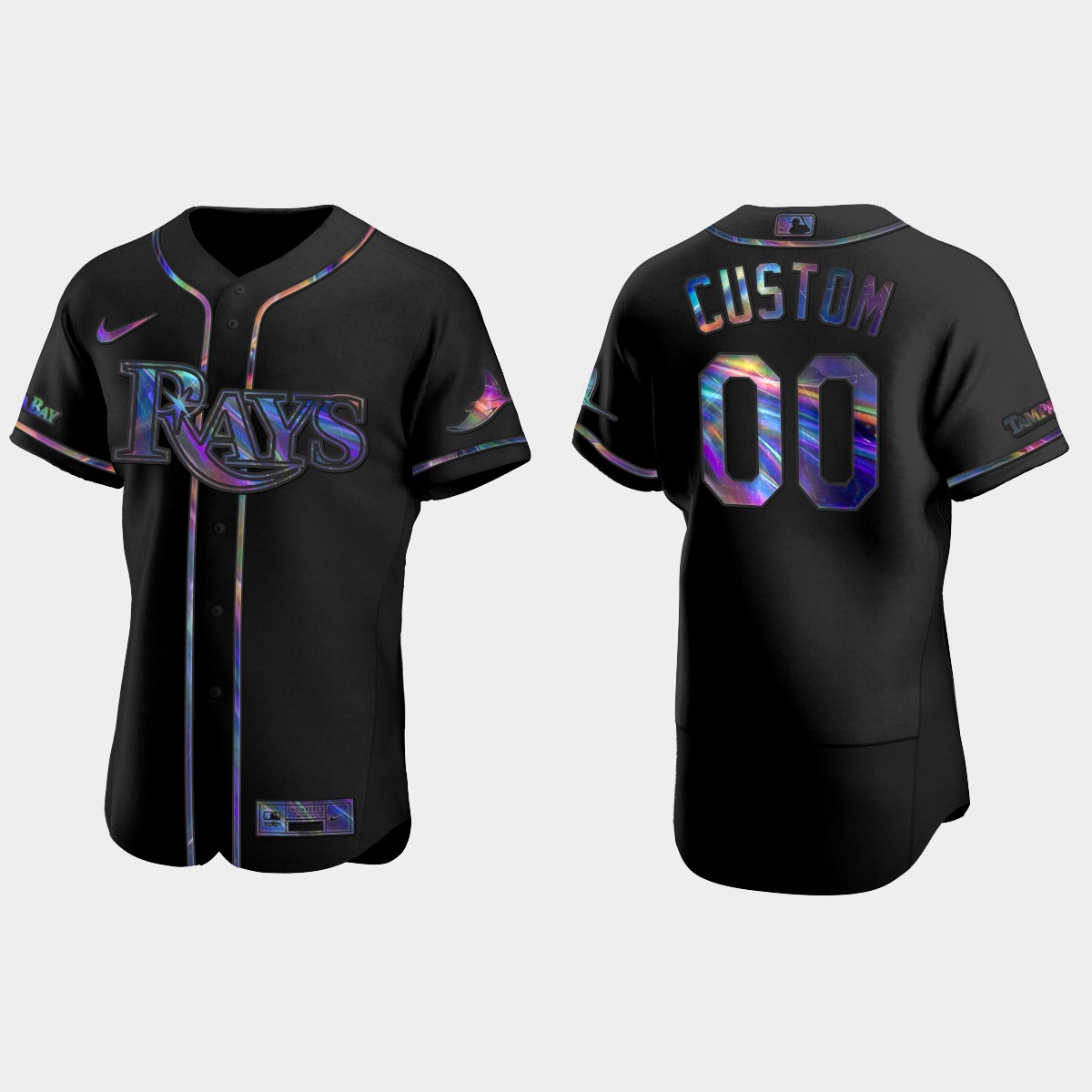 Tampa Bay Rays #00 Custom Golden Edition Jersey - Black