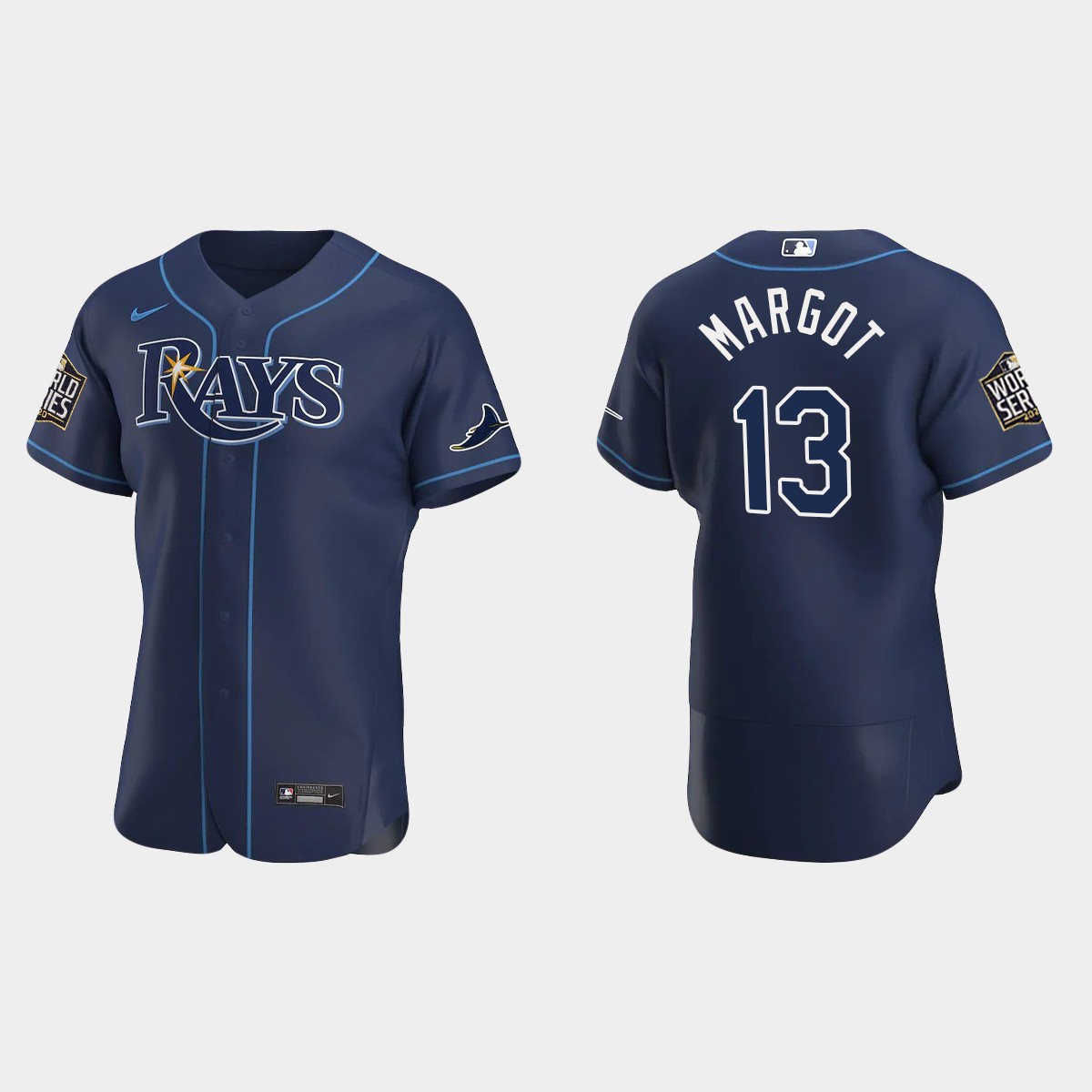 Tampa Bay Rays #13 Manuel Margot 2020 World Series Alternate Jersey - Navy