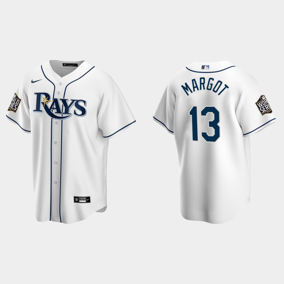 Tampa Bay Rays #13 Manuel Margot 2020 World Series Home Jersey - White