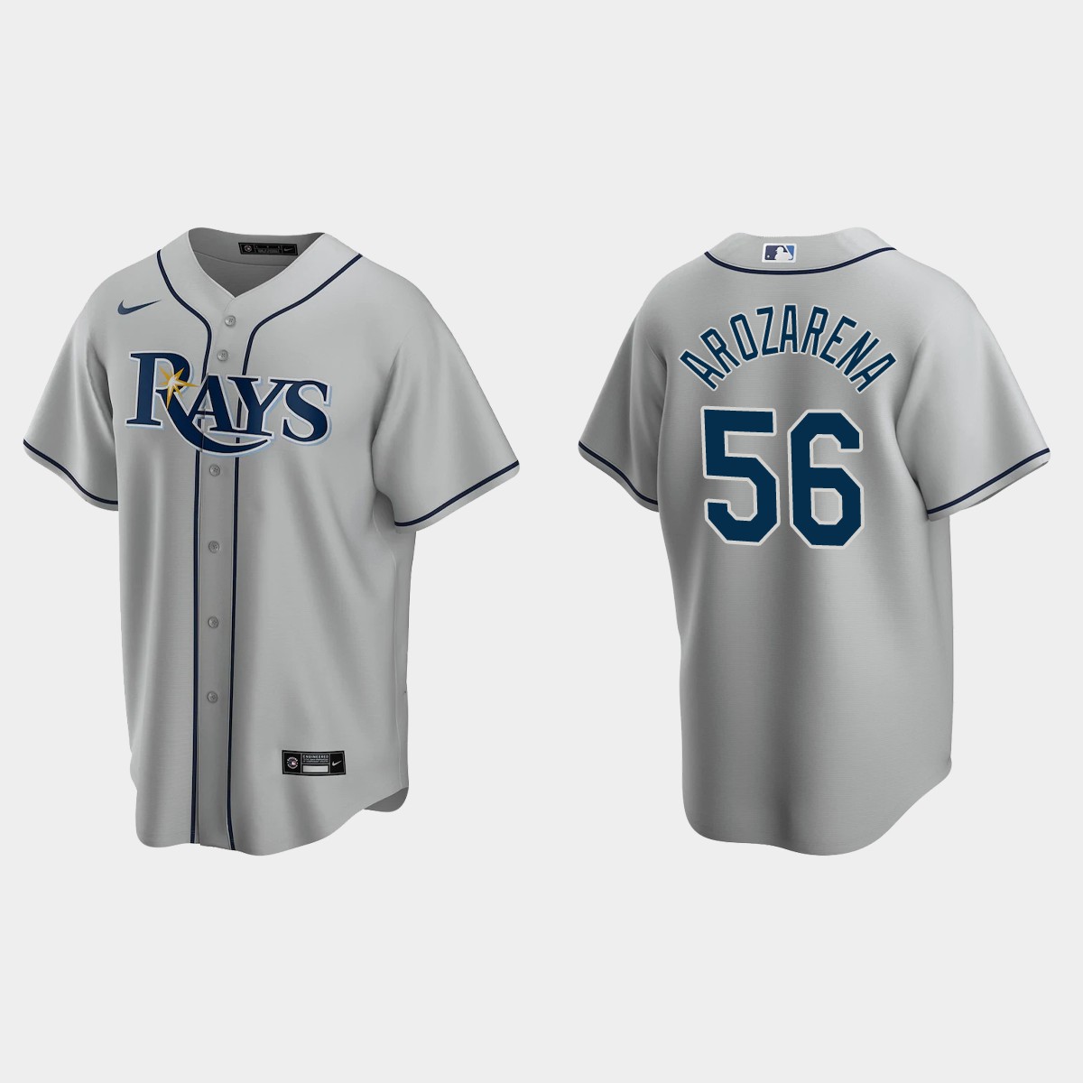 Tampa Bay Rays #56 Randy Arozarena 2020 Road Jersey - Gray