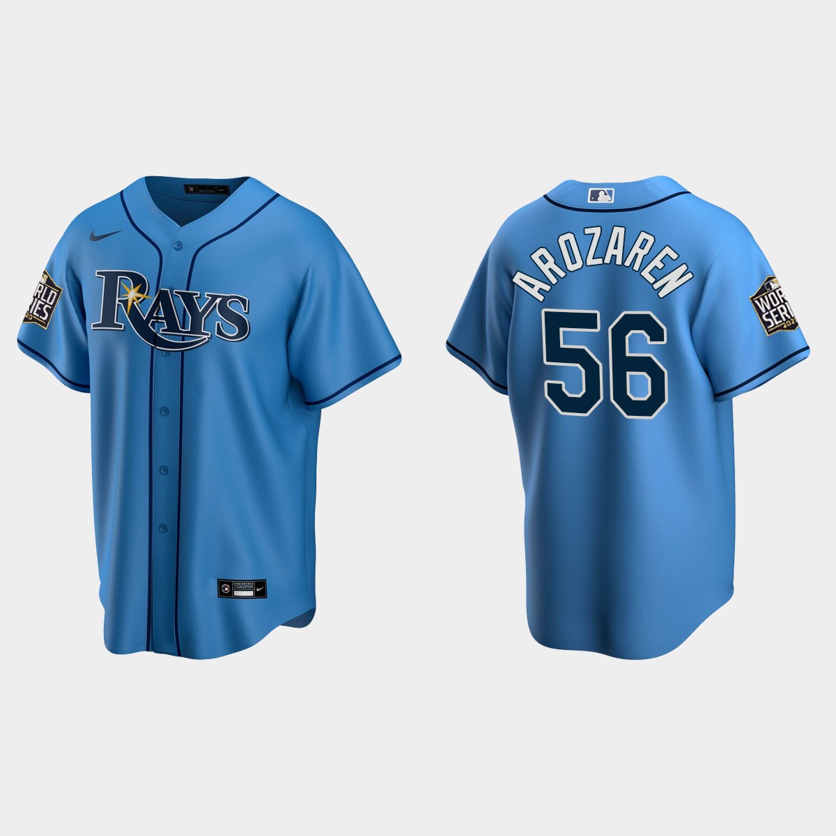 Tampa Bay Rays #56 Randy Arozarena 2020 World Series Alternate Jersey - Light Blue