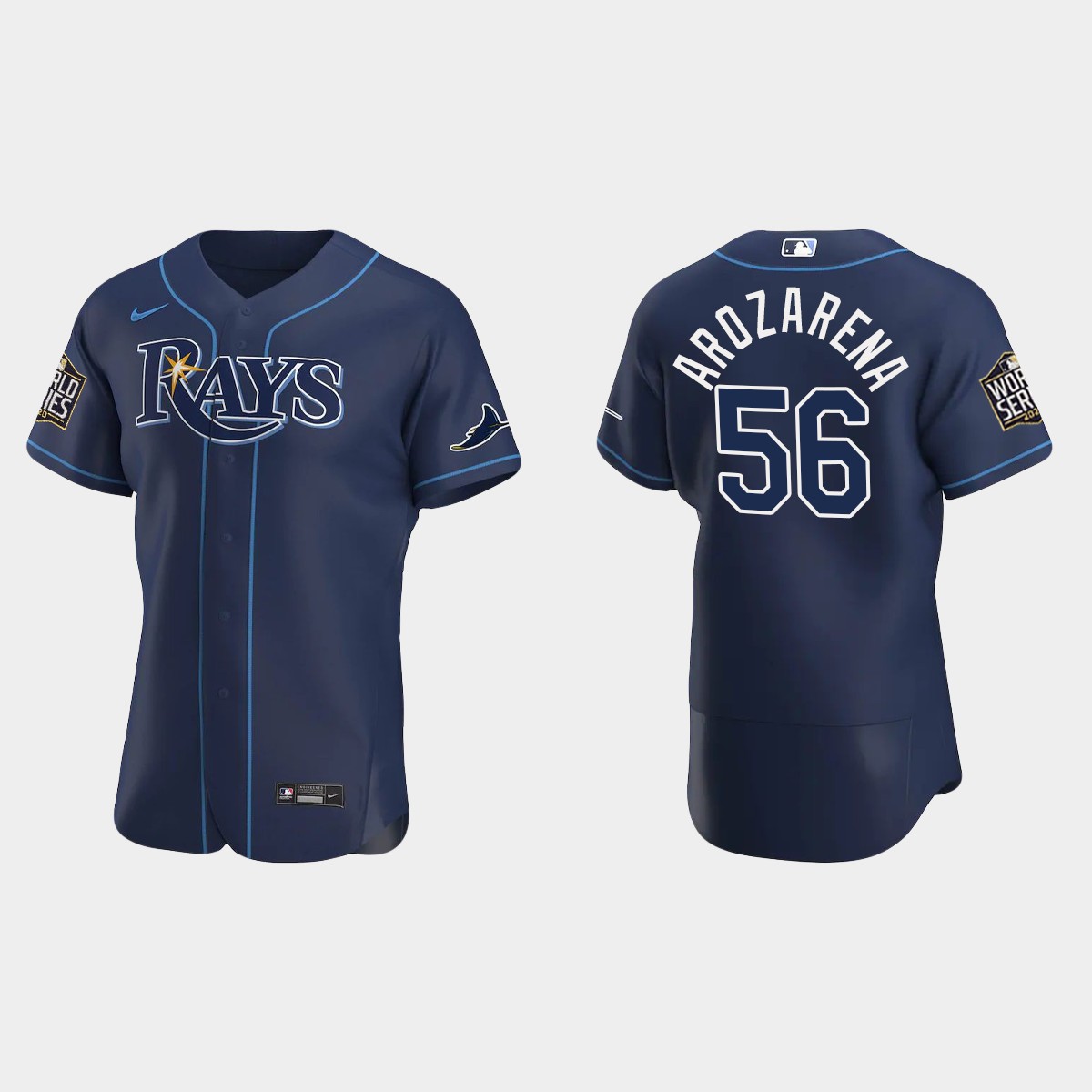 Tampa Bay Rays #56 Randy Arozarena 2020 World Series Alternate Jersey - Navy