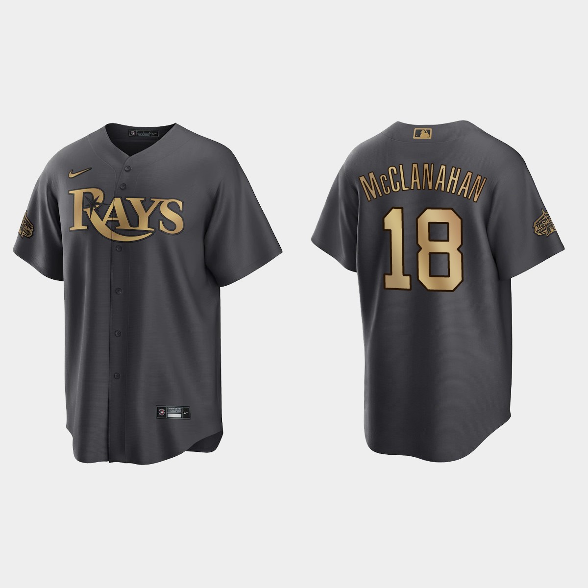 Tampa Bay Rays Shane McClanahan 2022 MLB All-Star Game Jersey - Charcoal