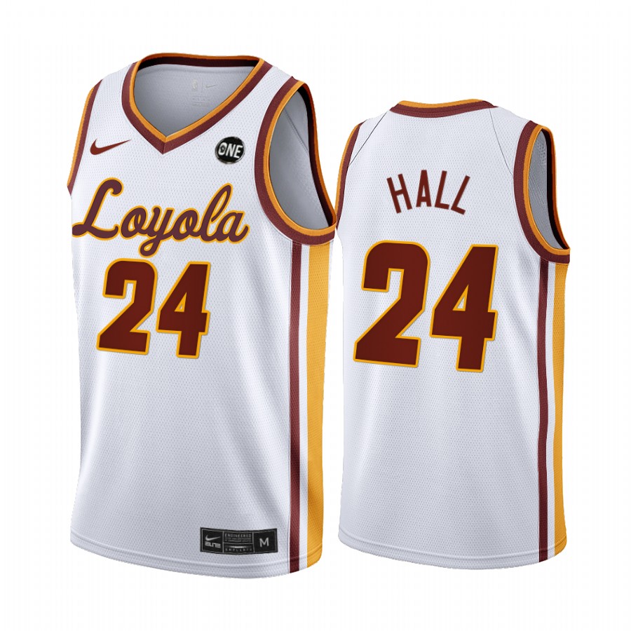 Tate Hall Loyola Ramblers White Jersey 2022 MVC Championship College