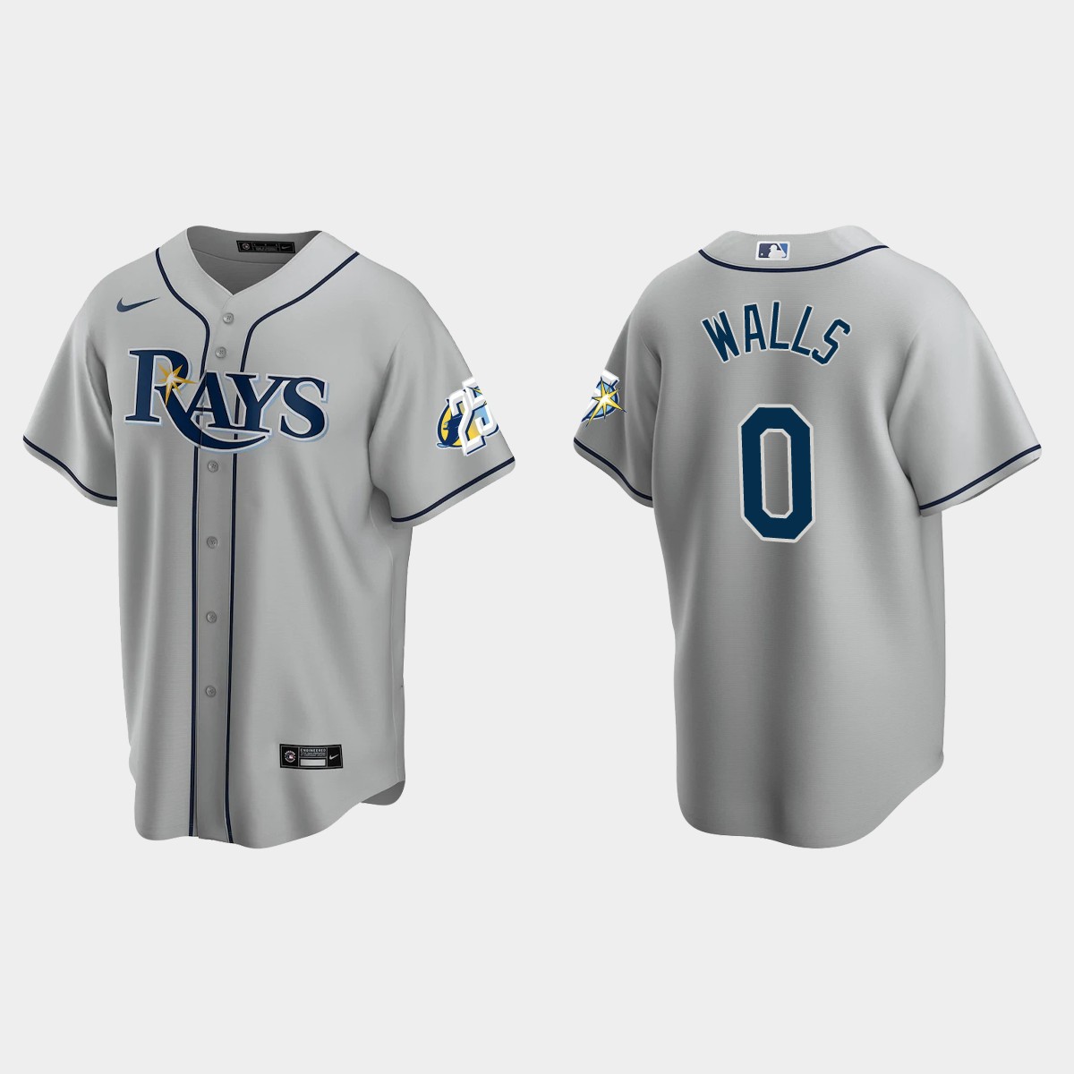 Taylor Walls Tampa Bay Rays 25th Anniversary Jersey - Gray