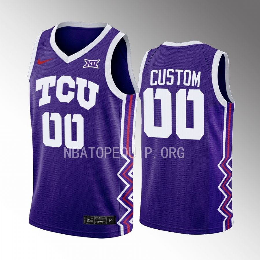 TCU Horned Frogs Custom Jersey 2022-23 Away  Purple Uniform