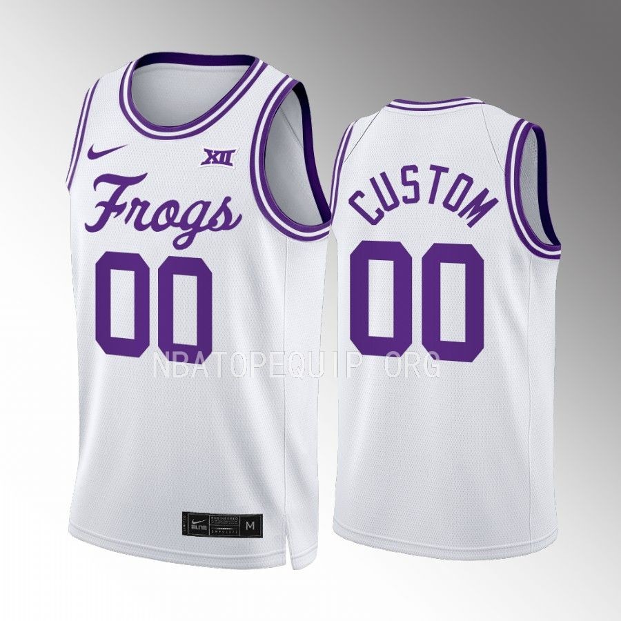 TCU Horned Frogs Custom Jersey 2022-23 Classic  White Uniform