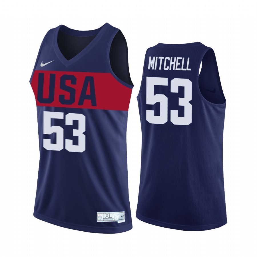 Team USA Donovan Mitchell Navy Training Camp  Practice Jersey