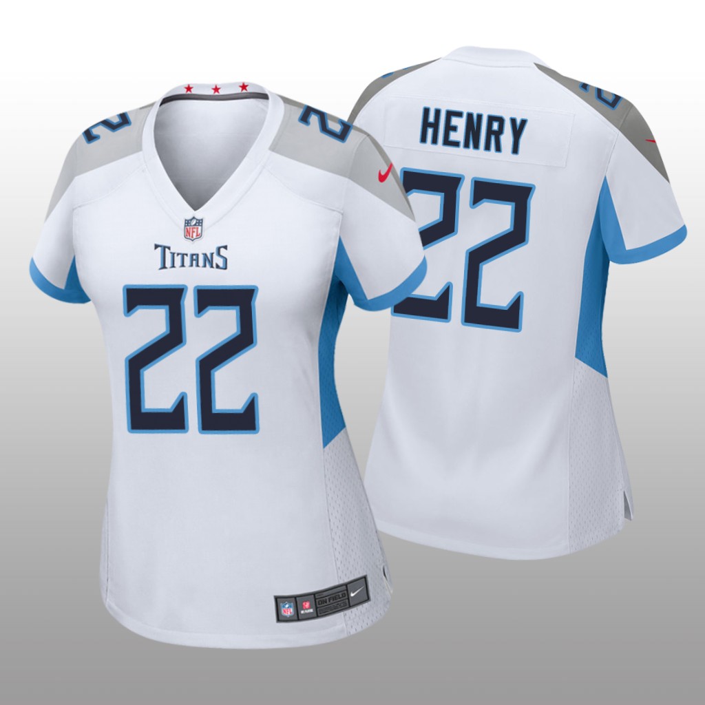 Tennessee Titans #22 White Derrick Henry Game Jersey - Women