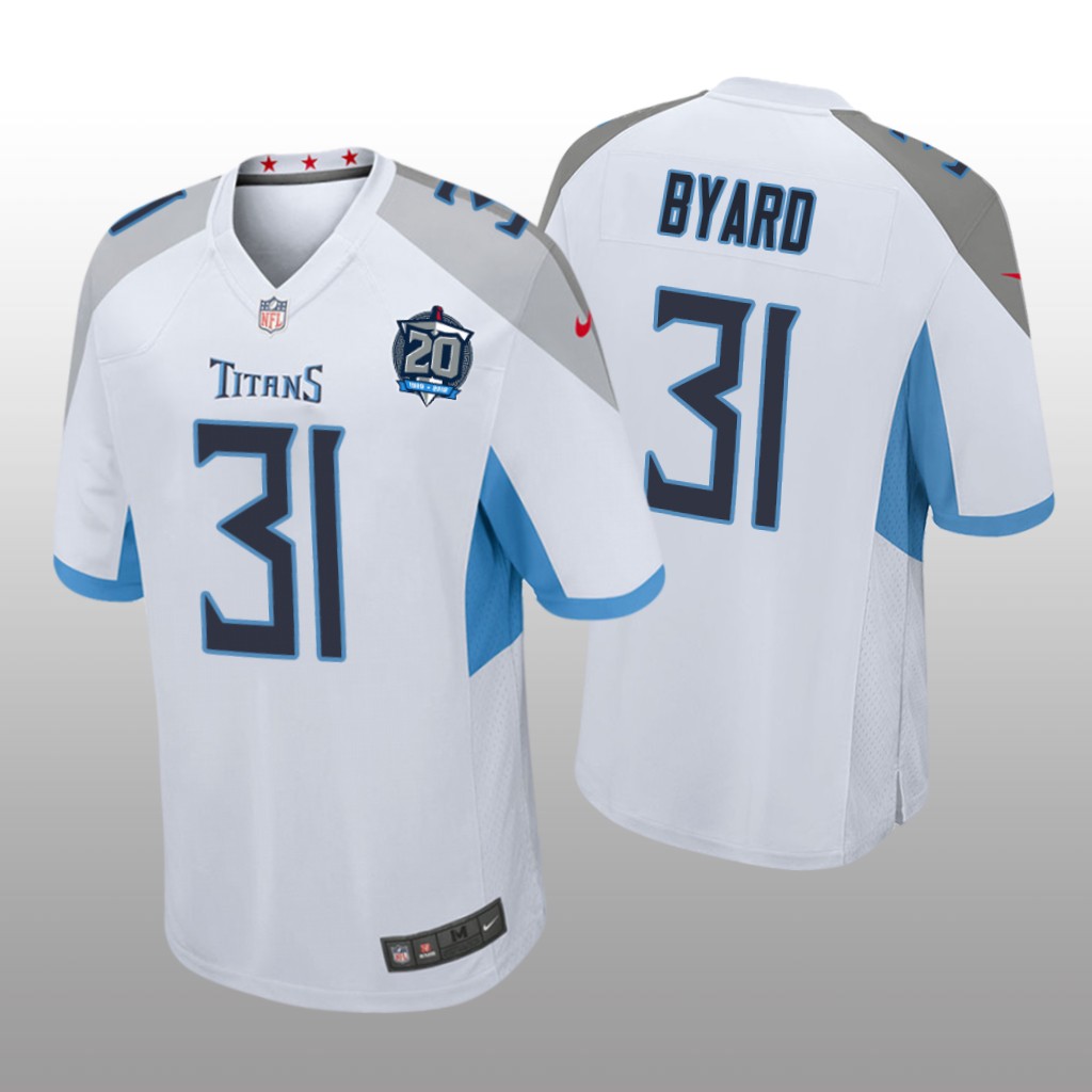 Tennessee Titans #31 White Men's Kevin Byard 20th Anniversary Game Jersey