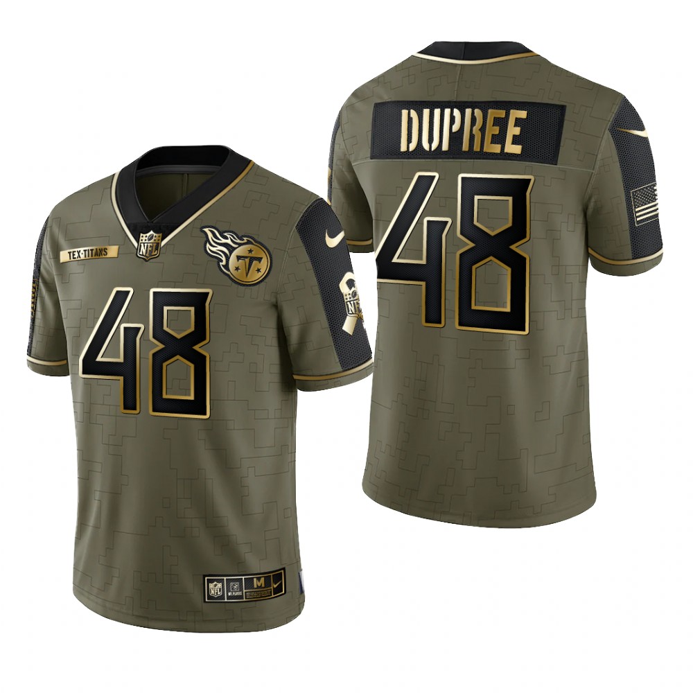 Tennessee Titans Bud Dupree Olive Gold Limited Jersey 2021 Salute To Service - Men's