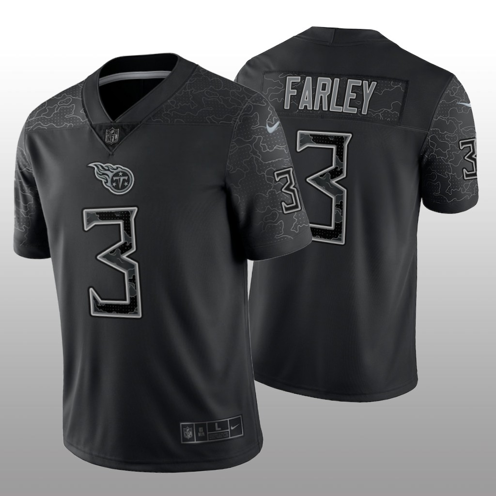 Tennessee Titans Caleb Farley Black Jersey Reflective Limited - Men's
