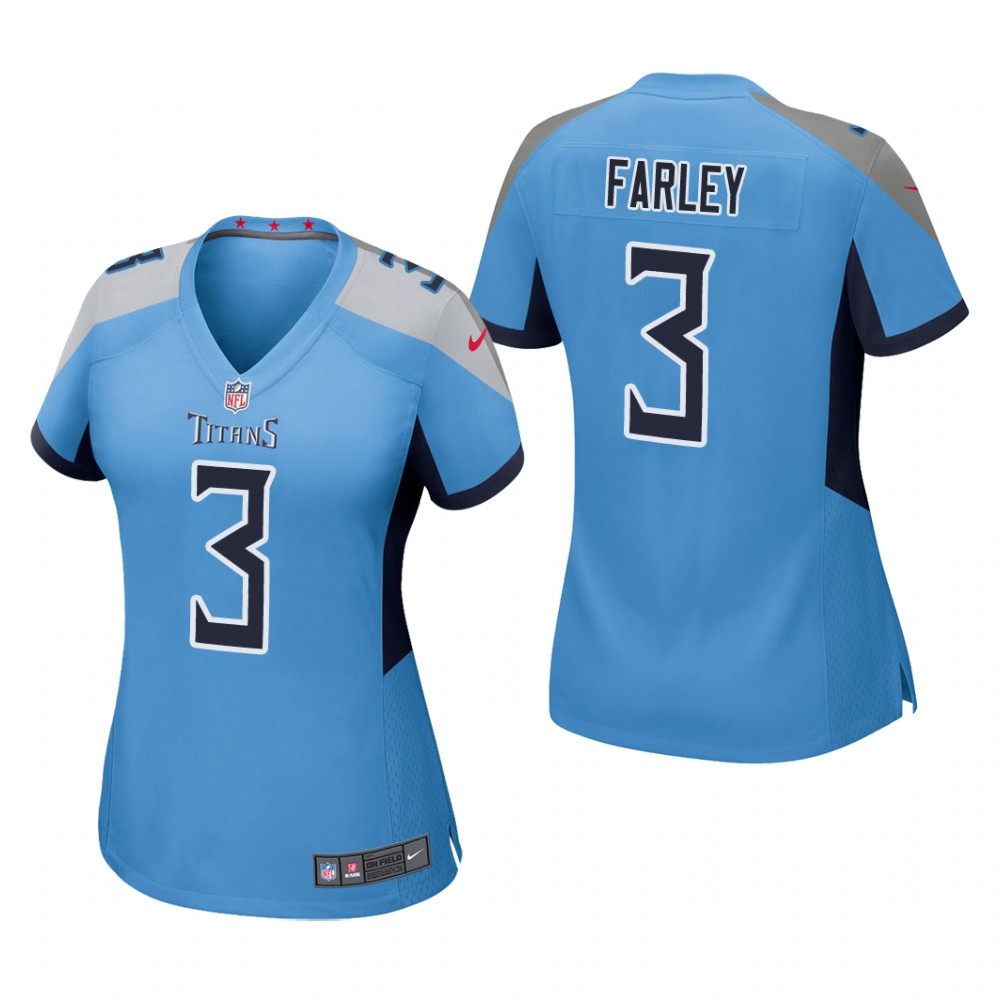 Tennessee Titans Caleb Farley Light Blue Jersey Game - Women's