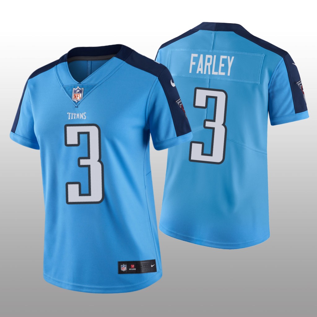 Tennessee Titans Caleb Farley Light Blue Jersey Vapor Limited - Women's