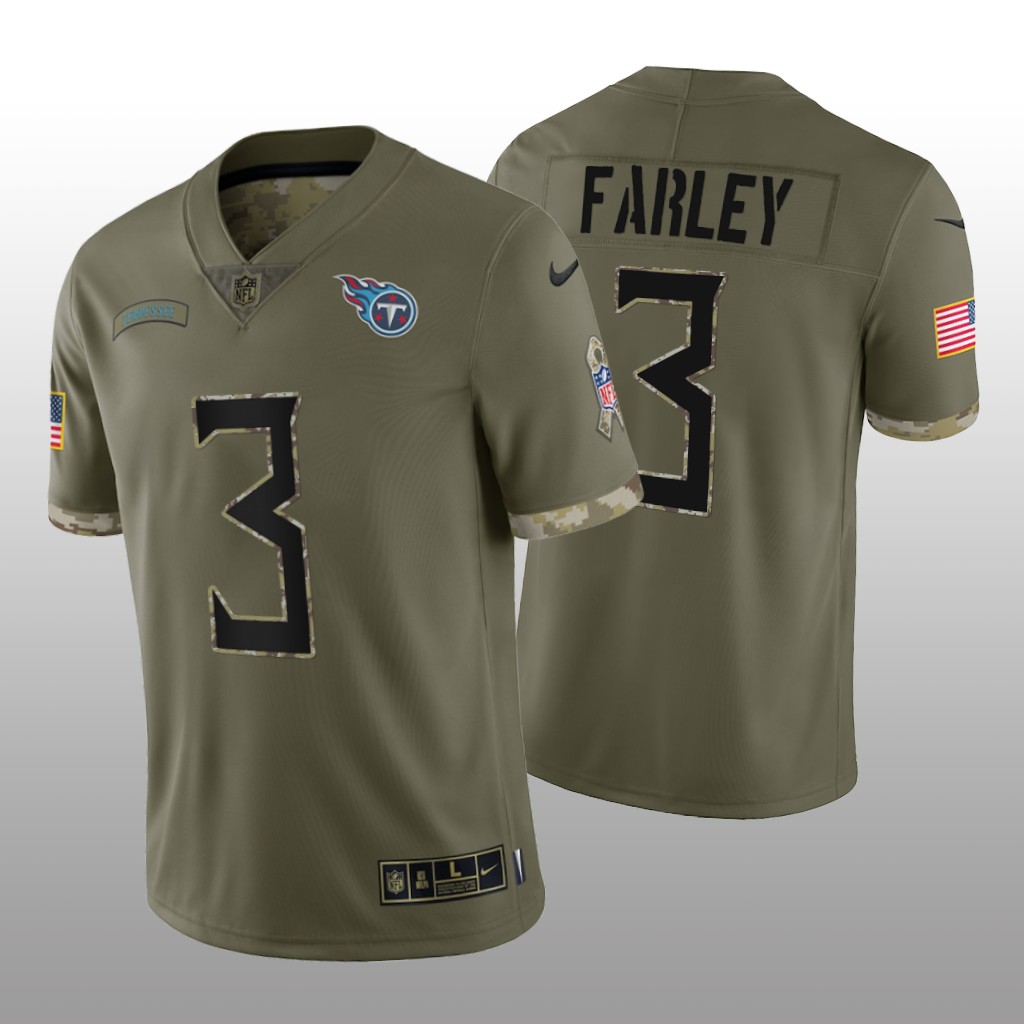 Tennessee Titans Caleb Farley Olive Limited Jersey 2022 Salute To Service - Men's
