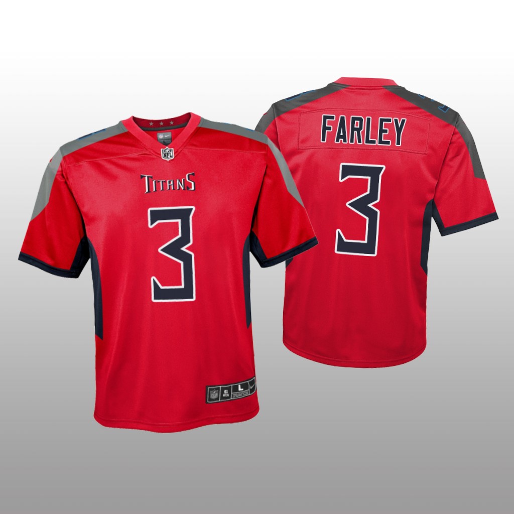 Tennessee Titans Caleb Farley Red Jersey Inverted Game - Youth