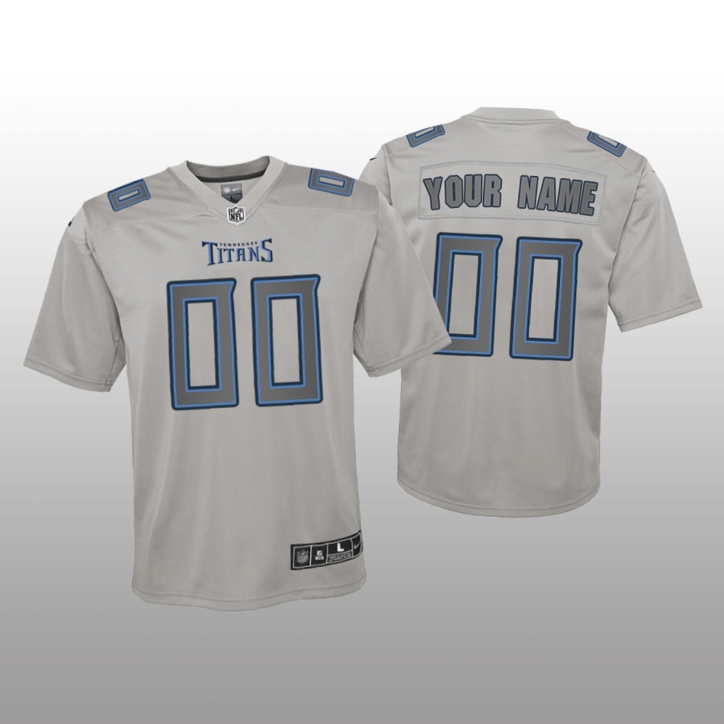 Tennessee Titans Custom Gray Jersey Atmosphere Fashion Game - Youth