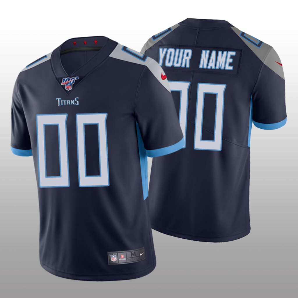 Tennessee Titans Custom Navy Vapor Limited Jersey 100th Season - Men's