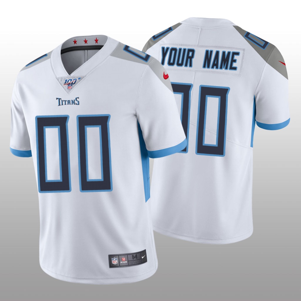 Tennessee Titans Custom White Vapor Limited Jersey 100th Season - Men's