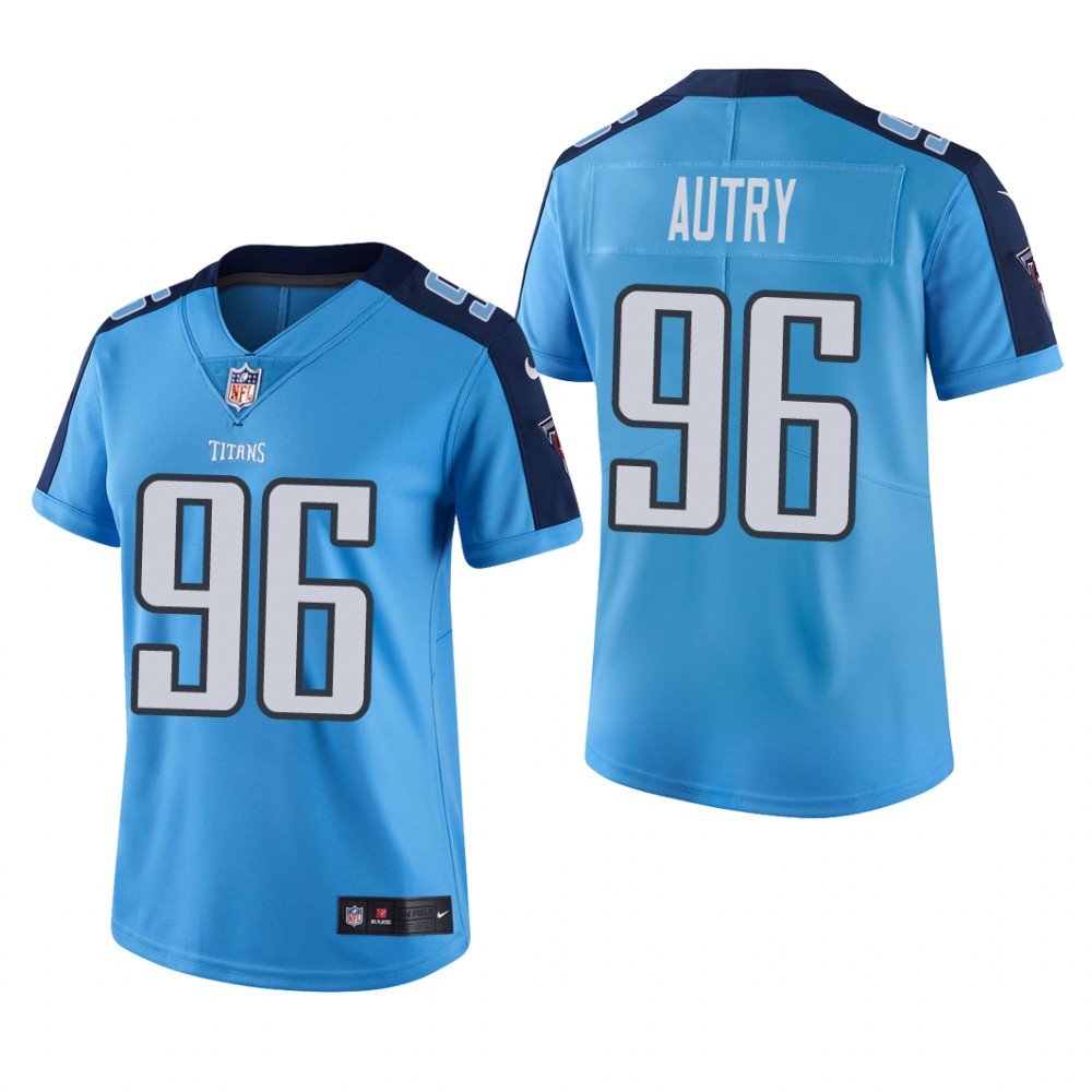Tennessee Titans Denico Autry Light Blue Jersey Vapor Limited - Women's