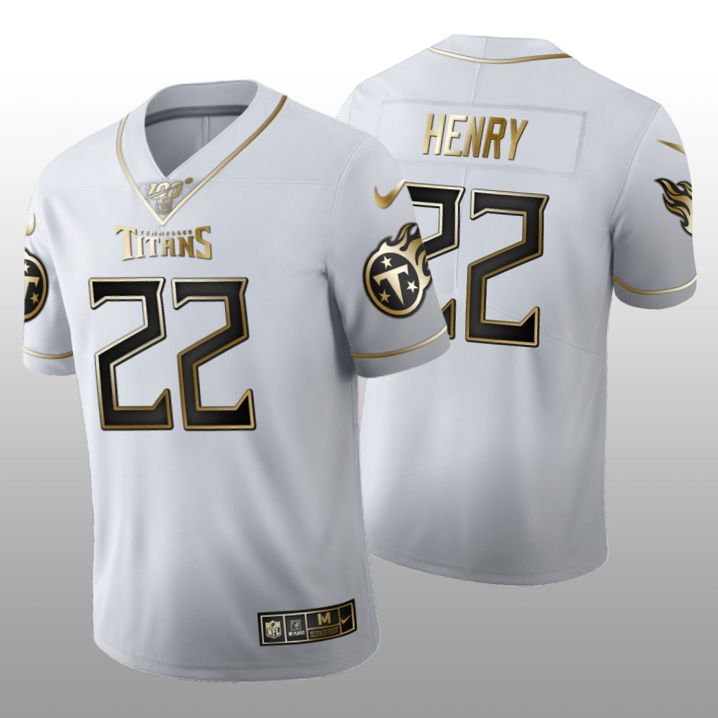 Tennessee Titans Derrick Henry White Golden Edition Jersey 100th Season Men's