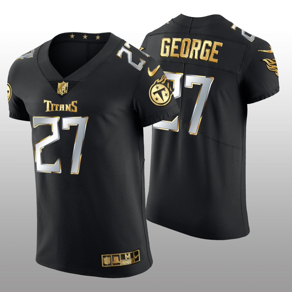 Tennessee Titans Eddie George Black Vapor Elite Jersey Golden Edition Men's