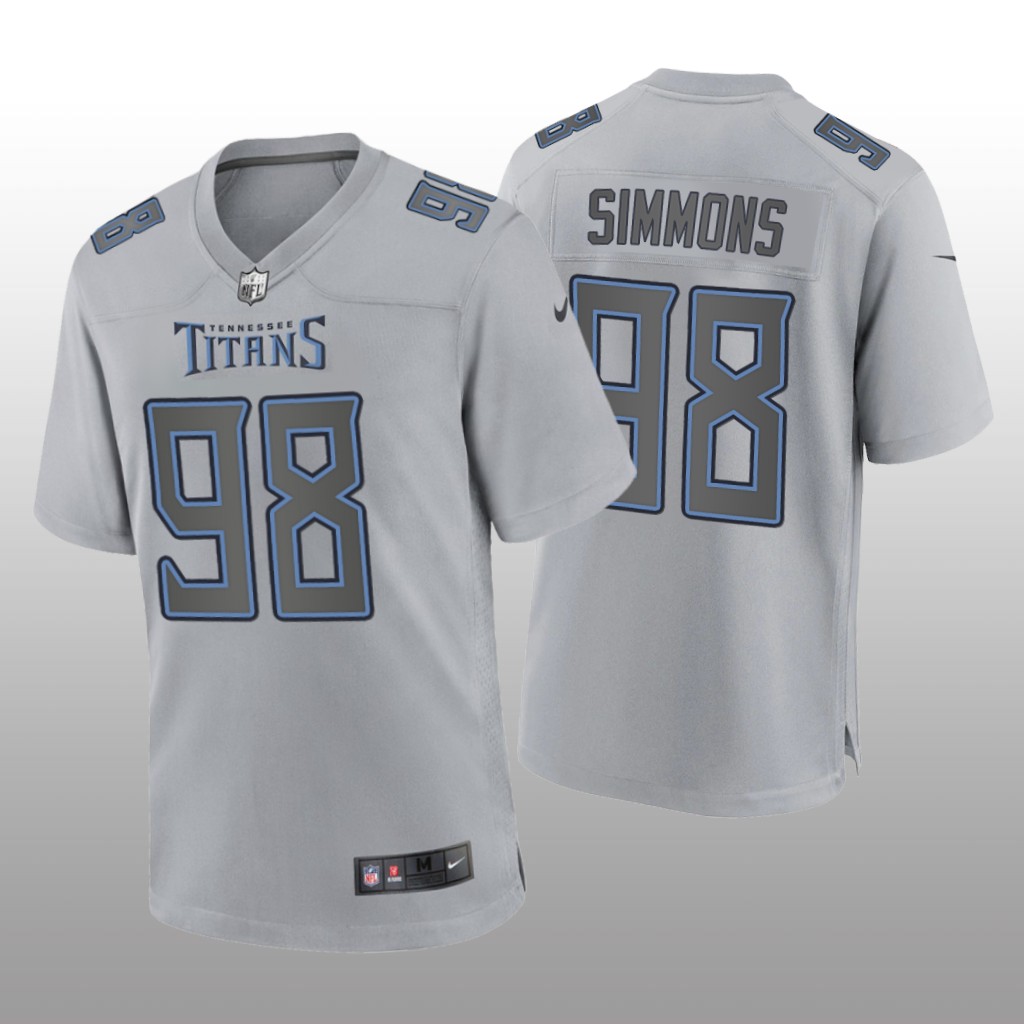 Tennessee Titans Jeffery Simmons Gray Jersey Atmosphere Fashion Game - Men's