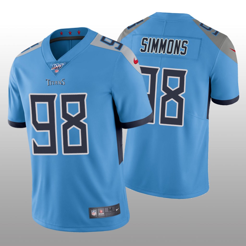 Tennessee Titans Jeffery Simmons Light Blue Vapor Limited Jersey 100th Season - Men's