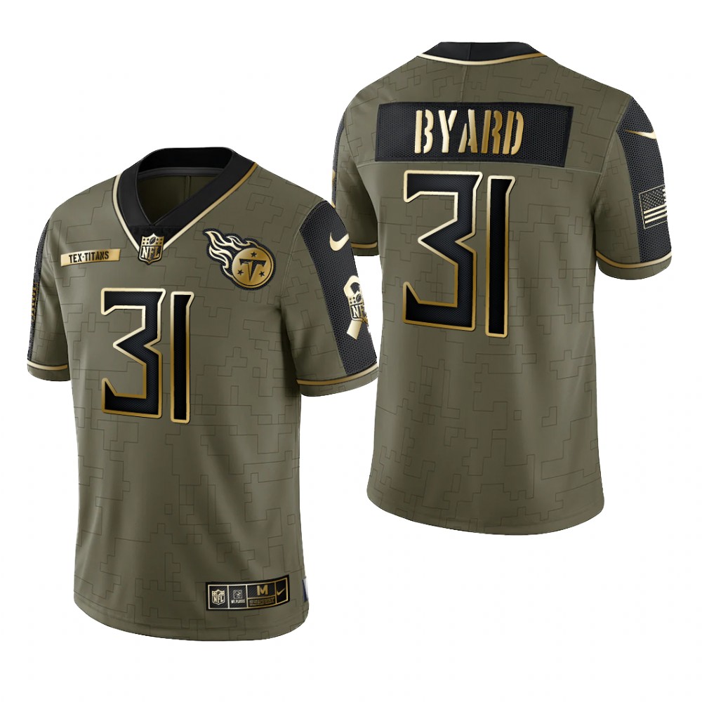 Tennessee Titans Kevin Byard Olive Gold Limited Jersey 2021 Salute To Service - Men's