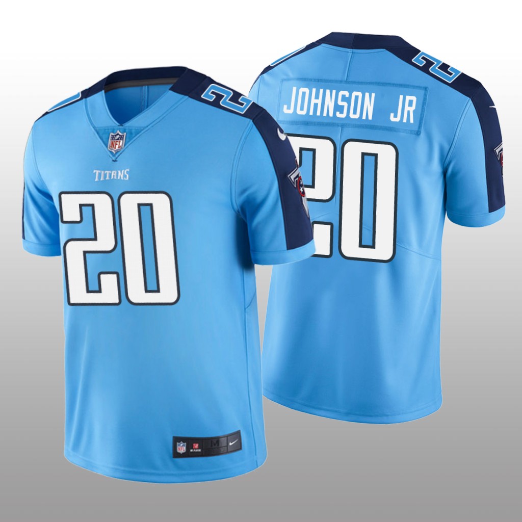 Tennessee Titans Lonnie Johnson Jr. Light Blue Jersey Vapor Limited - Men's